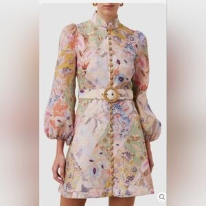 Zimmermann Pastel Floral Long Sleeve Dress